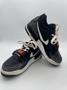 Nike Kids Black White Orange Patterned Sneakers